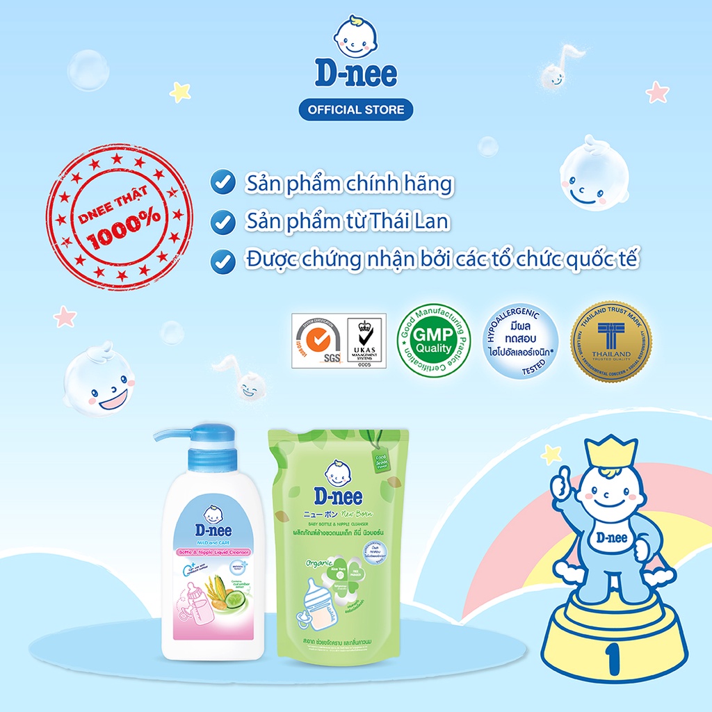 Nước rửa bình sữa Organic Dnee - Túi 600ml