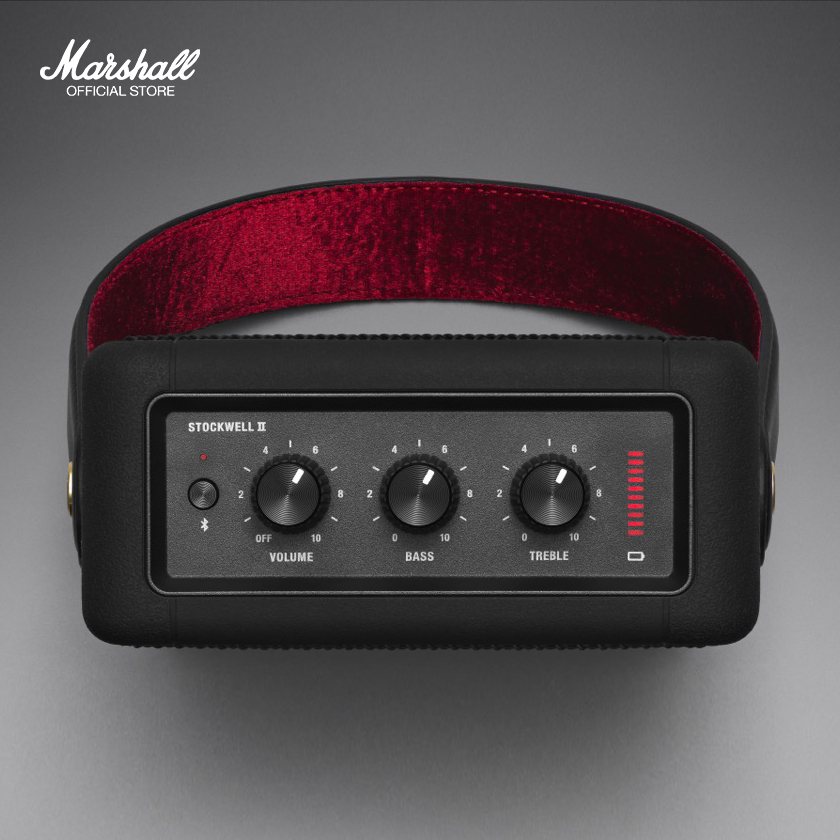 Marshall Stockwell II Portable Bluetooth Speaker, Black and Brass
