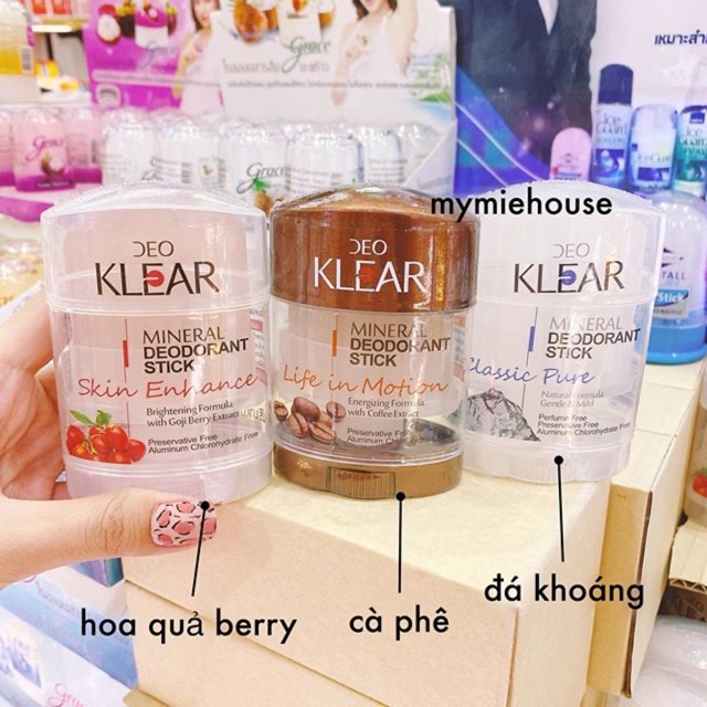 lăn nách đá khoáng klear thái lan