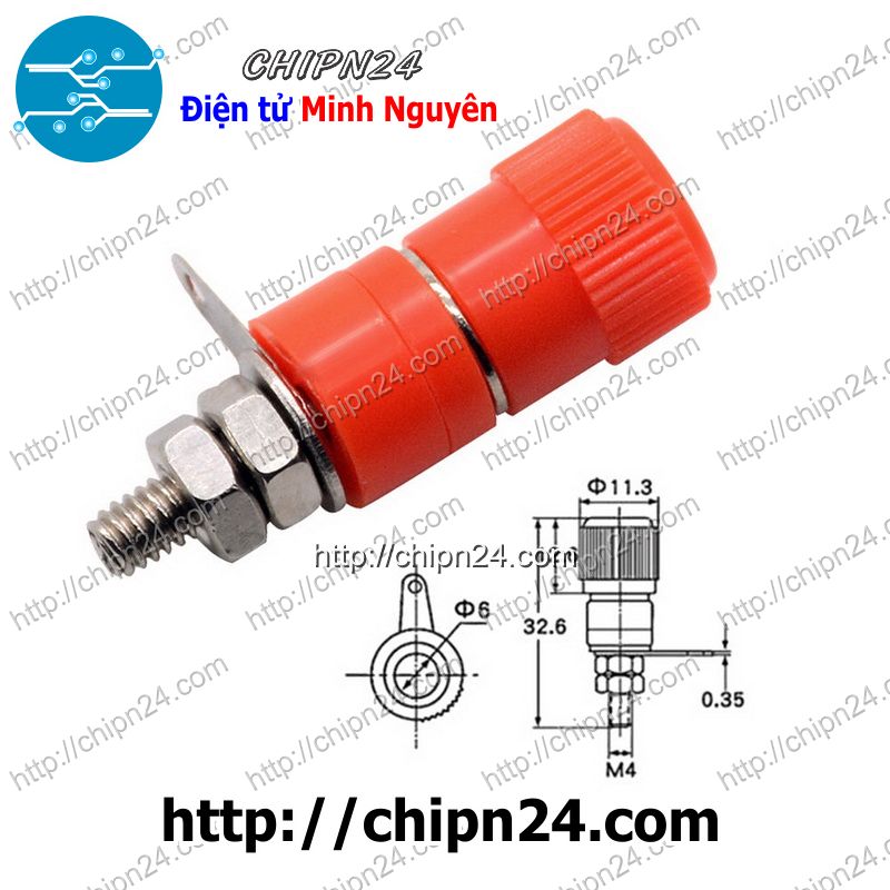 Đầu jack chuối js-910b 4mm đỏ