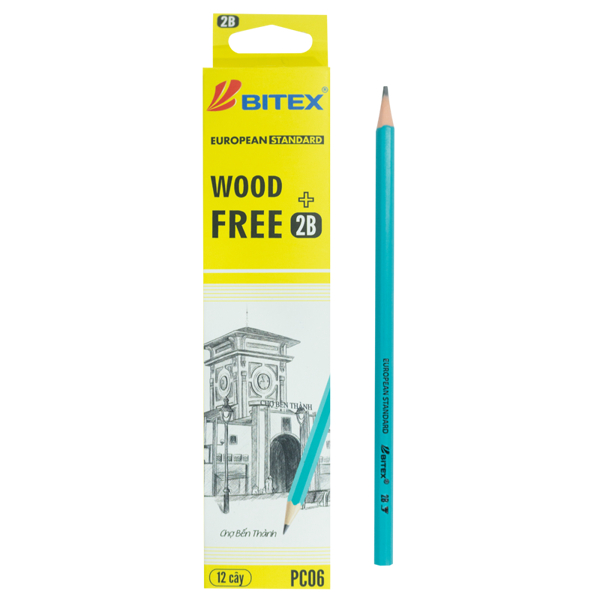 Bút chì đen 2b wood free pc06