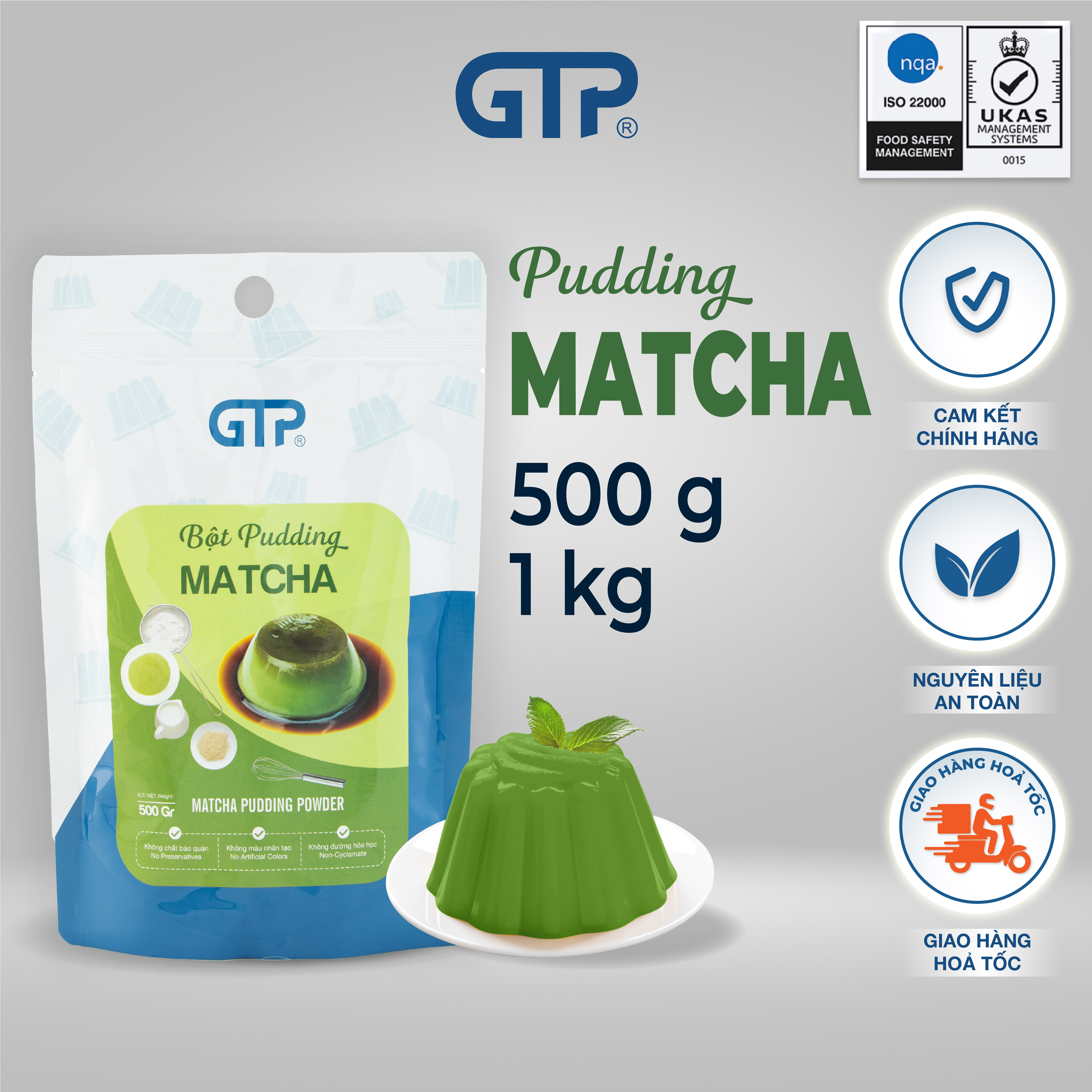 Bột pudding trứng thạch trà sữa 500gr Gia Thịnh Phát - GTP đủ vị