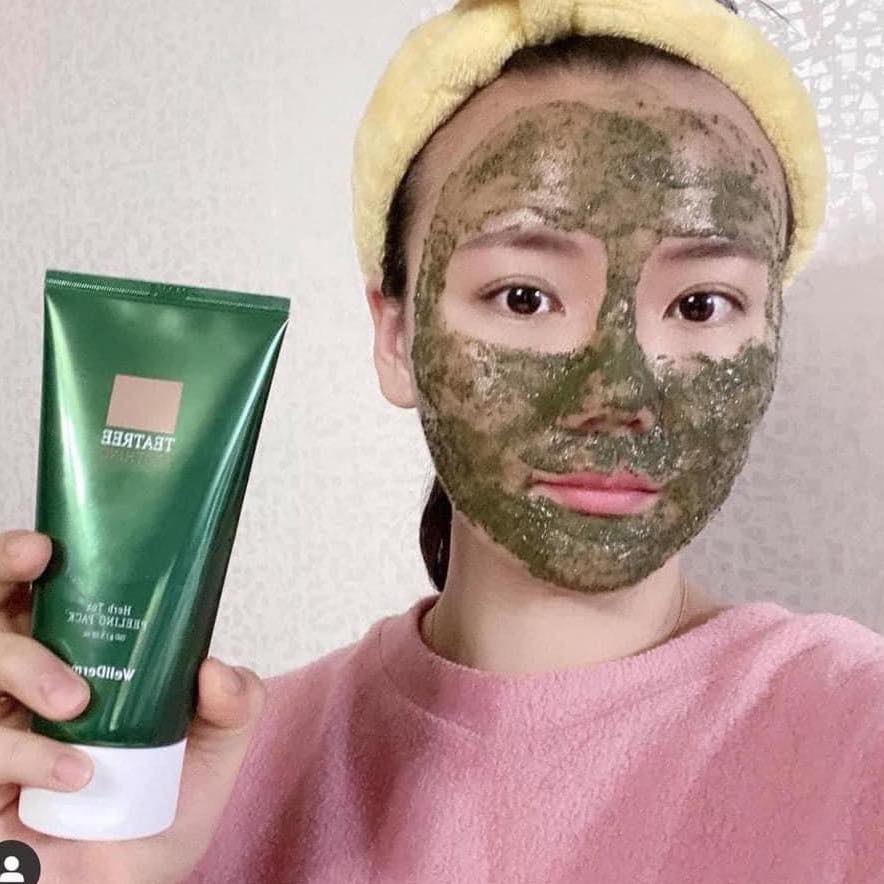 Mặt nạ vi tảo biển tràm trà herb tox peeling pack wellderma 150g - 10296