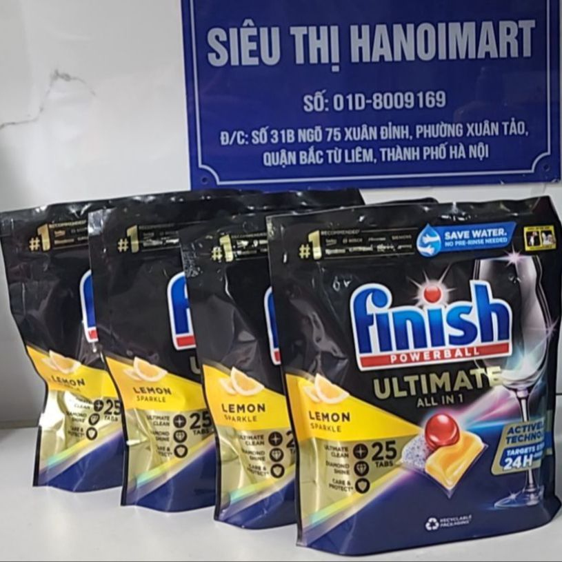 Combo Viên rửa bát Finish Quantum Ultimate 100 Viên hoặc Muối Finish 1, 5kg hoặc Nước làm bóng Finish 750ml