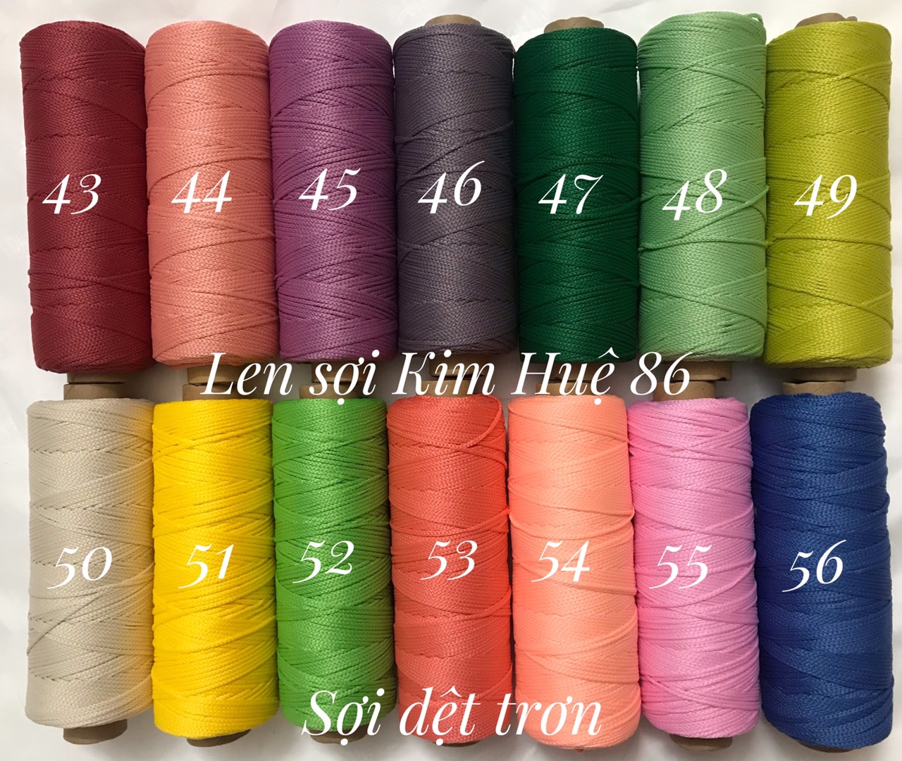 Sợi dệt trơn ( từ màu 01 đến màu 50)