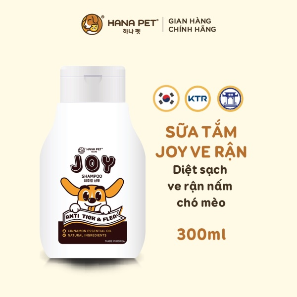 Sữa tắm thú cưng JOY Anti Tick & Flea ngăn ngừa ve rận - Hana Pet Việt Nam