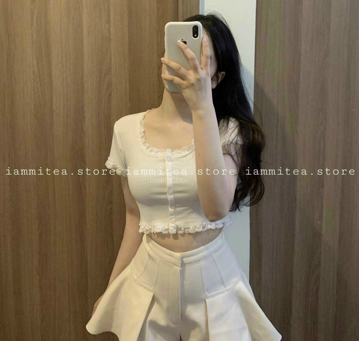 ÁO CROPTOP GÂN PHỐI REN