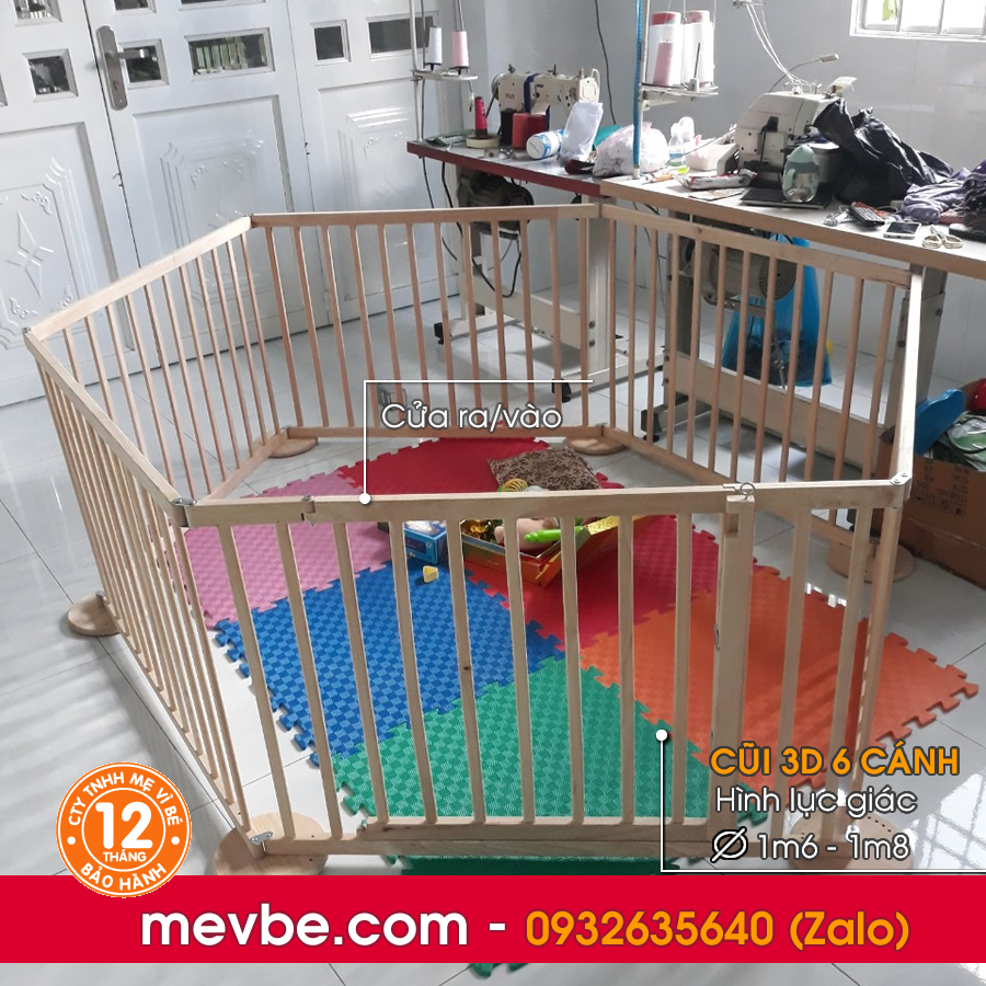 Cũi 3d 6 cánh xuất khẩu - Mẹ Vì Bé