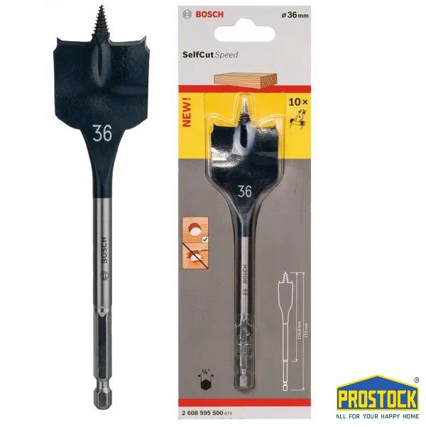 Mũi khoan gỗ đuôi cá bosch 36mm 2608595500