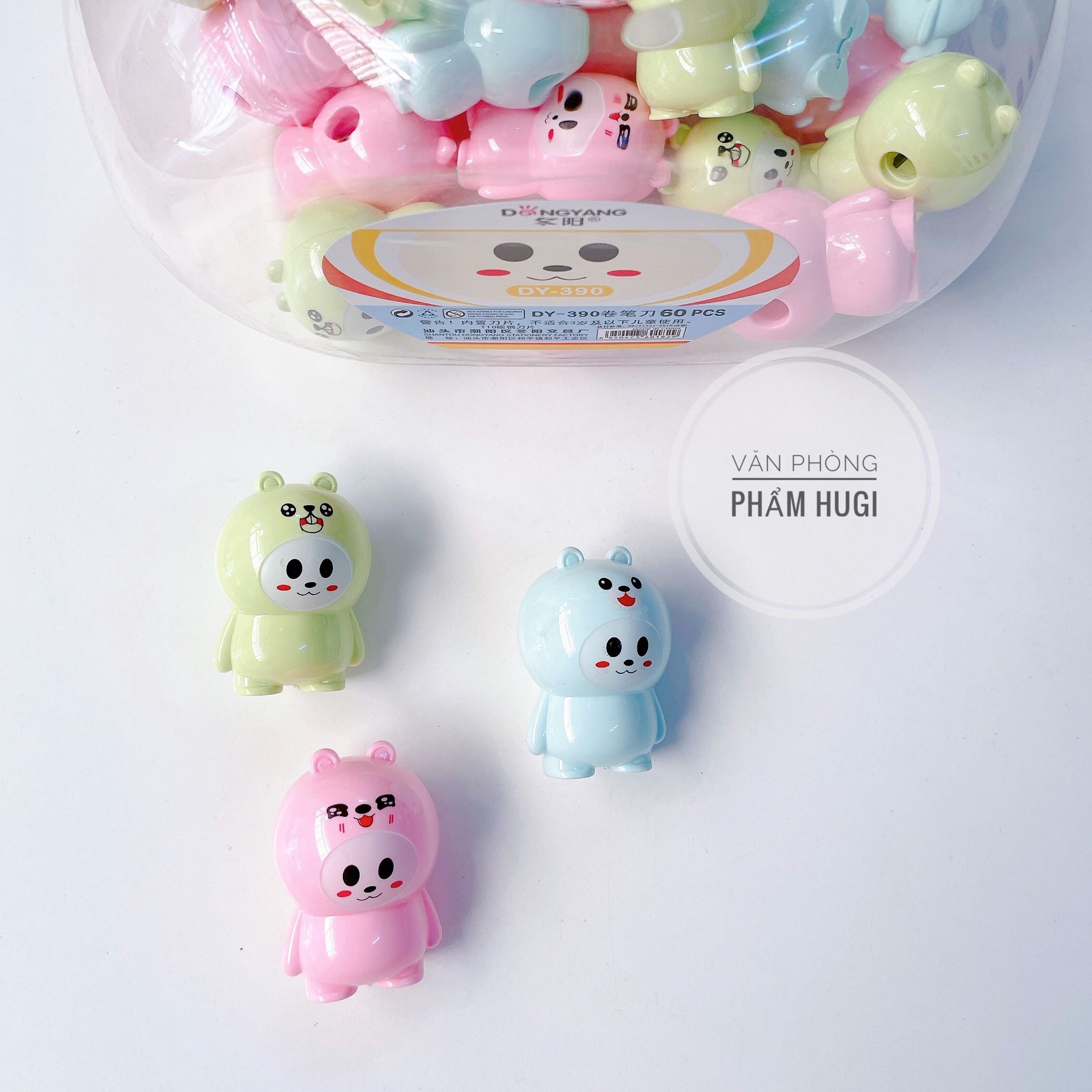 Dy-390 cute bear pencil sharpener set