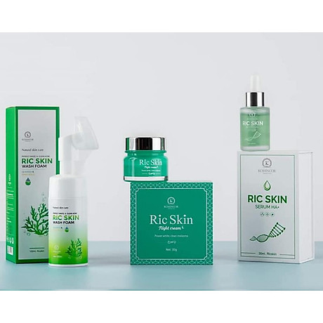 Combo 3 món ricskin  ( sữa rửa mặt+ serum+ kem nám đêm)