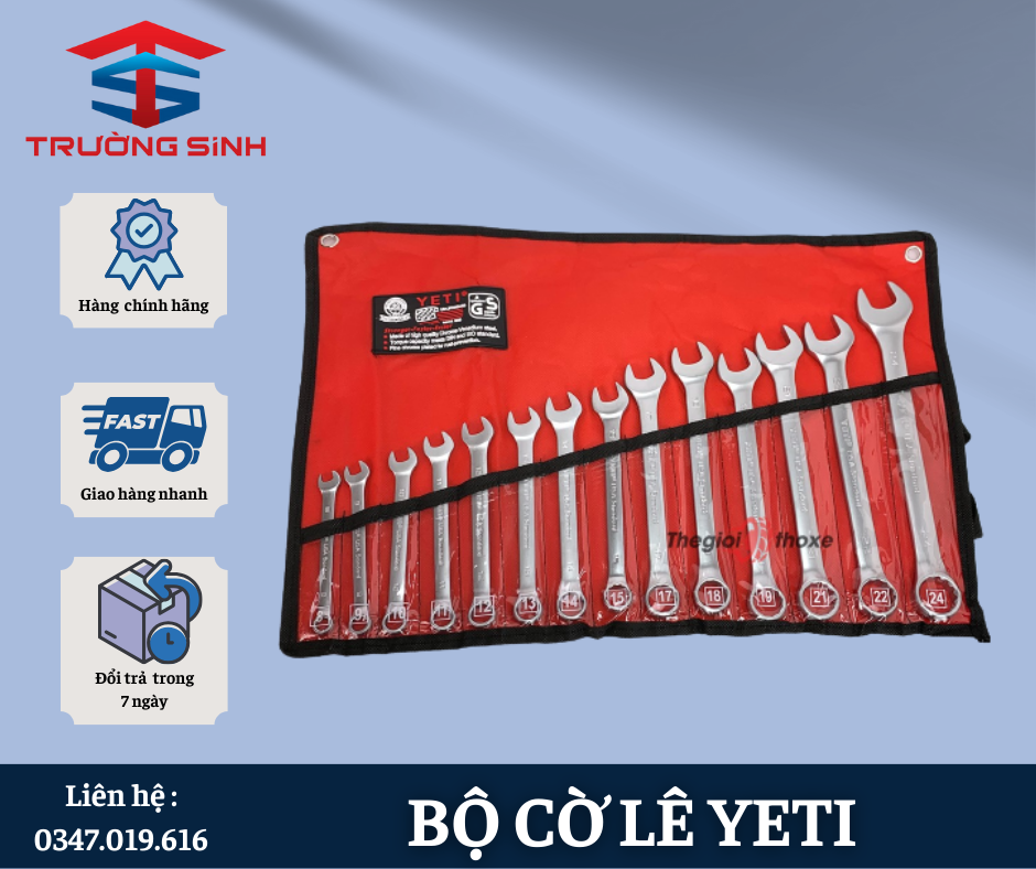 Bộ cờ lê vòng miệng 14 món Yeti (8-24mm)