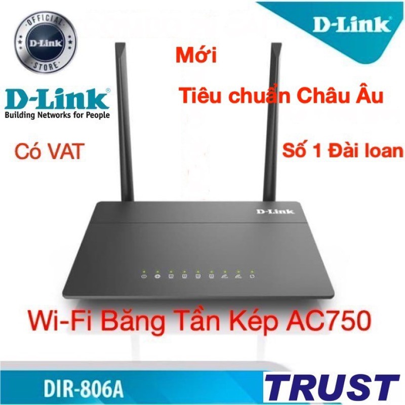 Bảng giá [Tiêu chuẩn Châu Âu ] D-Link Bộ Phát Wi-Fi Băng Tần Kép AC750 750Mbps DIR-806A (Đen) - Bảo Hành 24 Tháng Phong Vũ