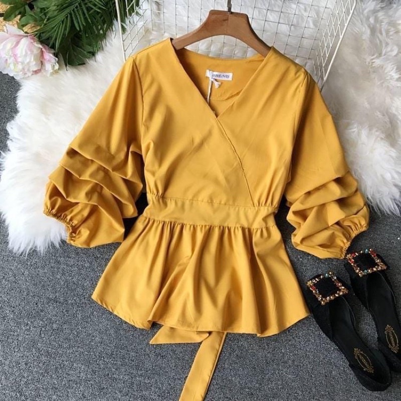 Áo Tiểu Thư Tay Xếp Ly Dễ Thương Bigszie