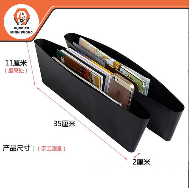 Bộ 2 khay đựng đồ lắp trên khe ghế ô tô, ngăn đựng đồ thông minh