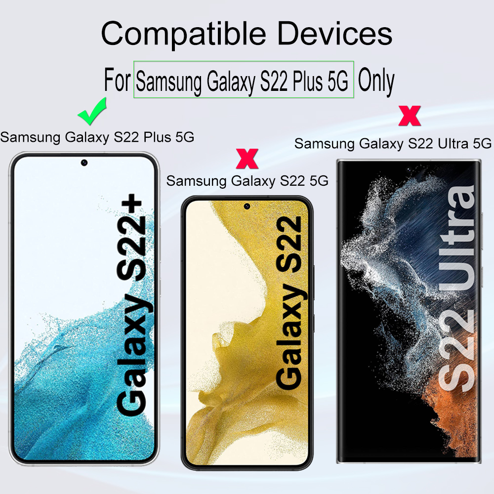 Ibywind cho Samsung Galaxy S22 Plus Bảo vệ màn hình 5G (Gói 2), với bảo vệ ống kính kim loại 1pc, 1pc sợi carbon trở lại phim, Bộ cài đặt dễ dàng