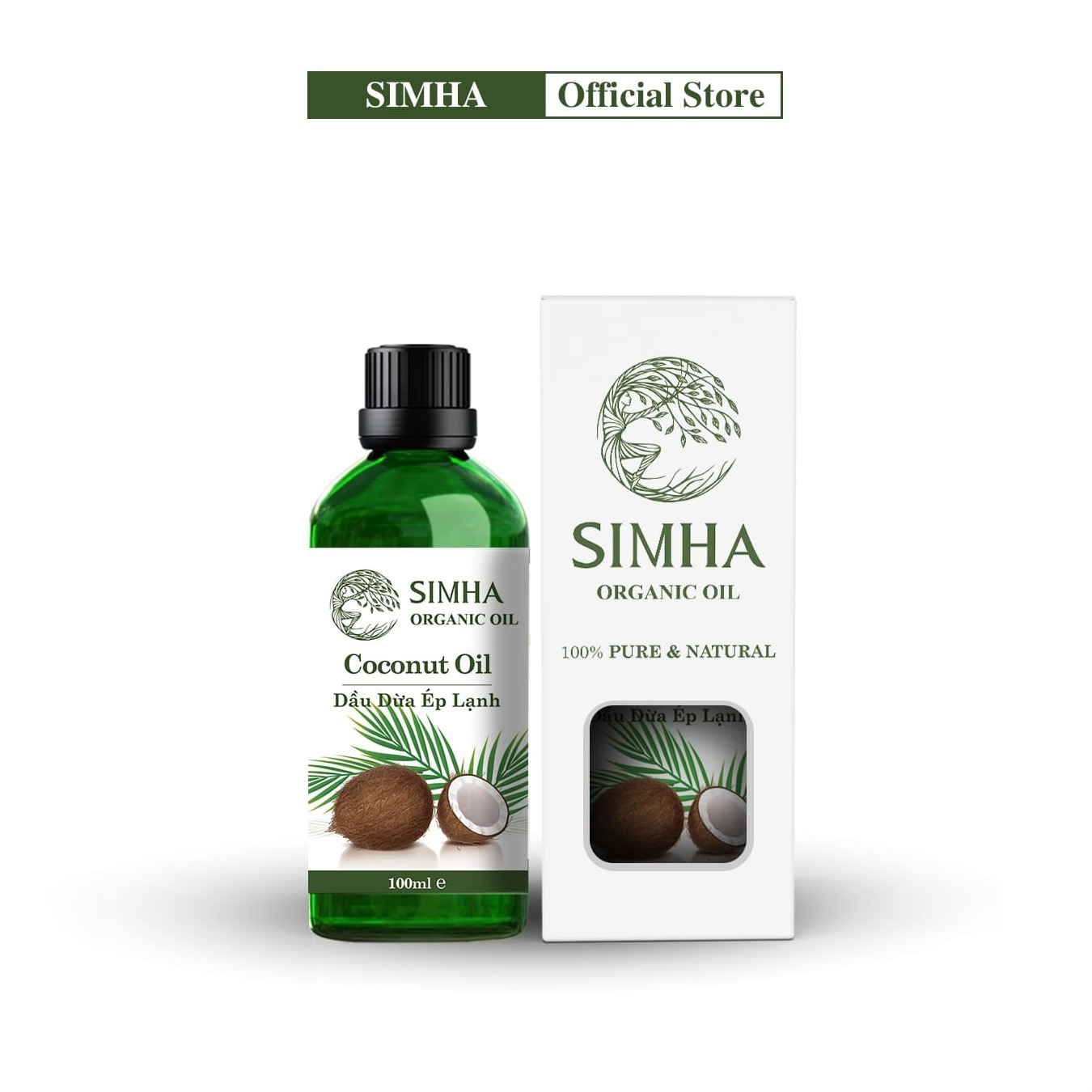 Dầu Dừa ép lạnh SIMHA dùng mát xa và dưỡng tóc loại 100ml