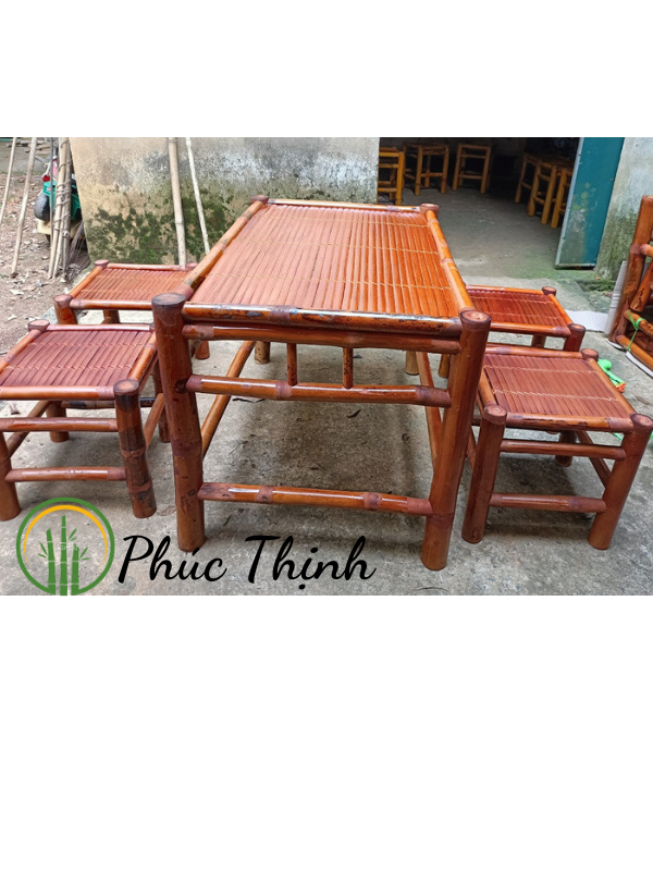 Bàn ghế tre tự nhiên