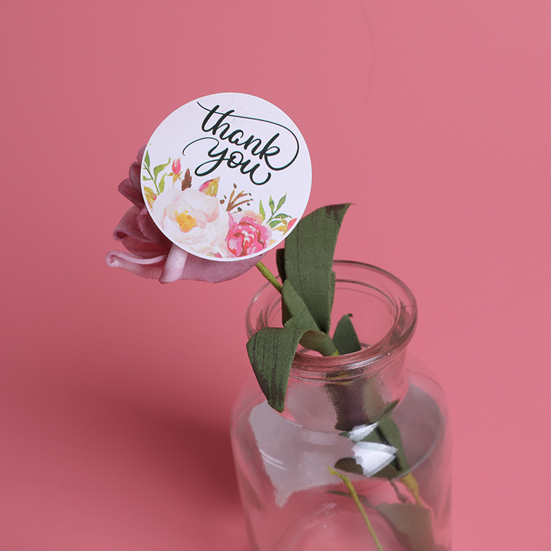 Set 5 miếng dán cảm ơn hình tròn MIM STHANK02