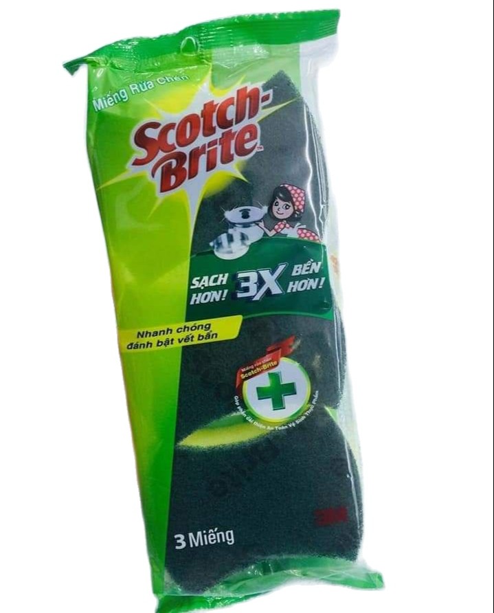 [HCM]Bộ 3 miếng rửa chén 3M
