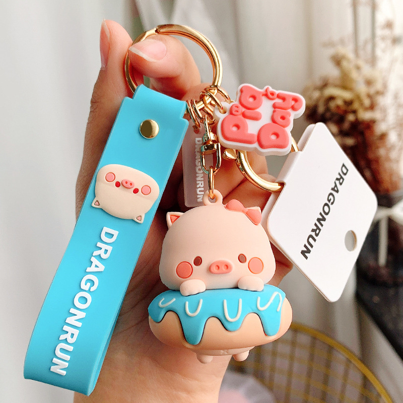 Móc khóa heo donut móc cặp, balo, túi xách