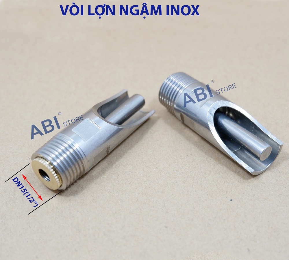 Vòi bú lợn inox loại dày đẹp, vòi heo, vòi uống nước cho heo, vòi uống nước tự động cho lợn