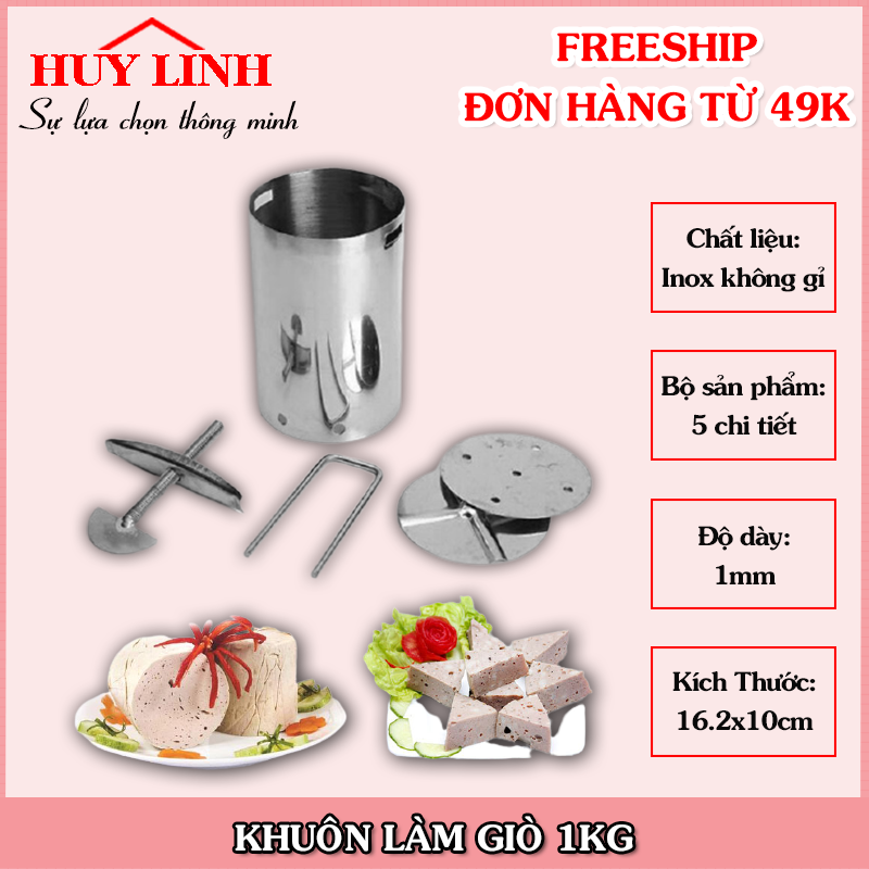 Khuôn làm giò 1kg Huy Tuấn KHH (bạc)