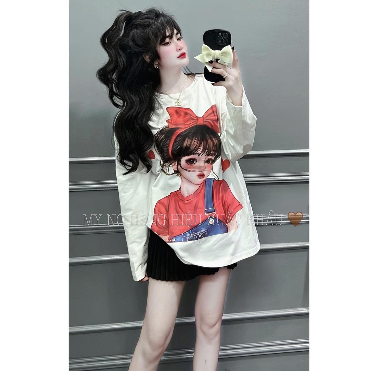 ÁO THUN GIẤY XNK FORM RỘNG CÔ GÁI