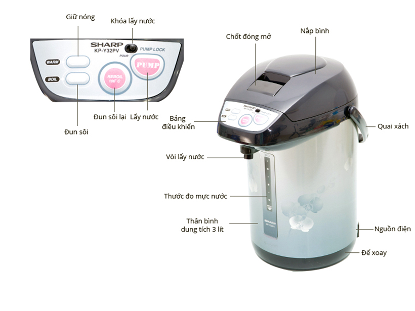 Bình thủy điện sharp kp-y32p - Hàng nhập khẩu