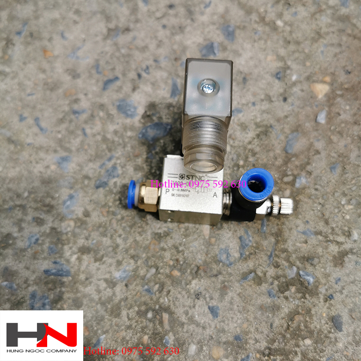 Van điện từ đóng mở khí stnc có núm chỉnh