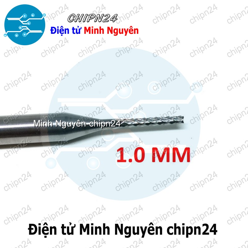[1 cây] Mũi PHAY mạch in CNC HỢP KIM 1.0mm (Mạch điện tử, PCB)