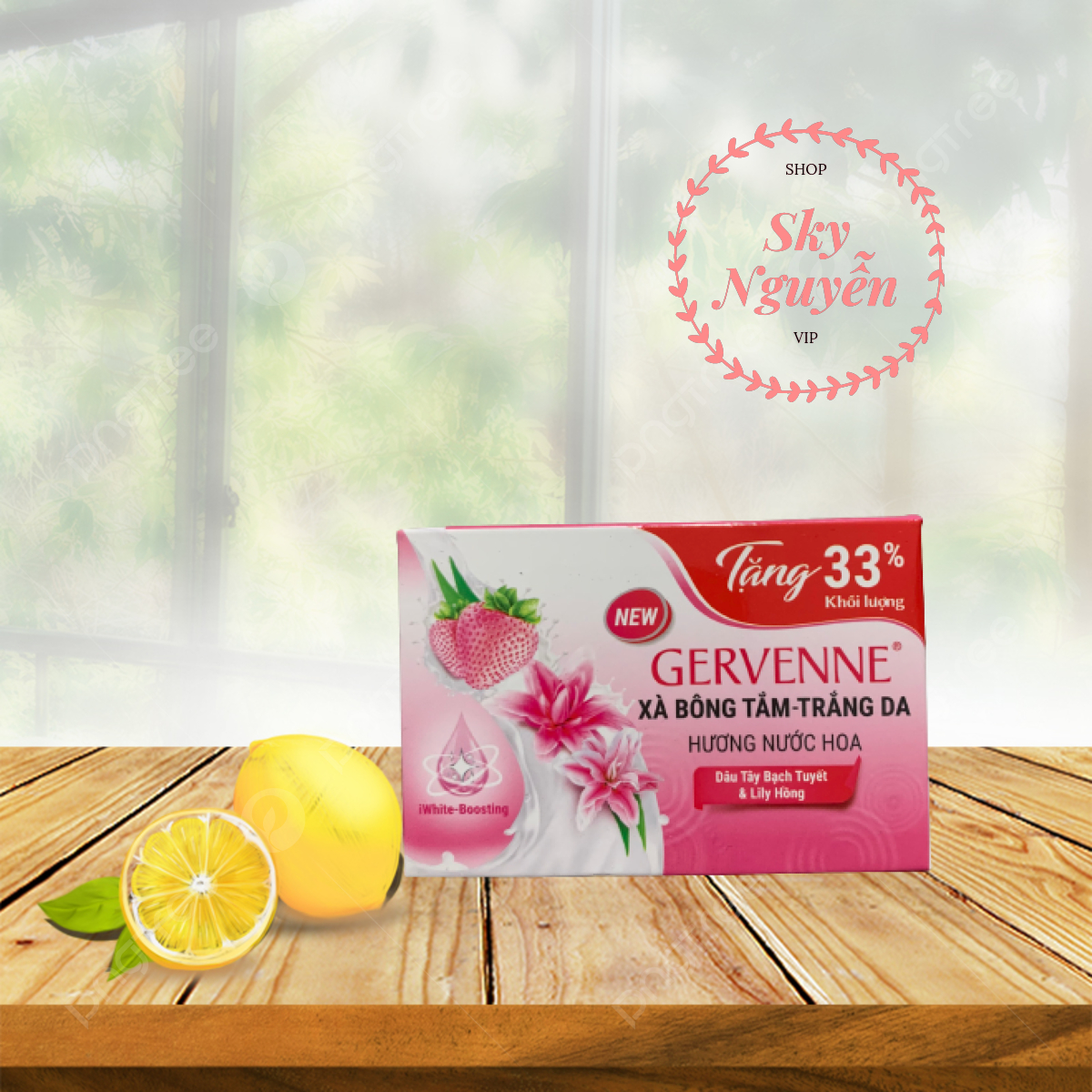 (Tăng Thêm 33%) Xà Bông Cục Gervenne Mẫu Mới 120G.
