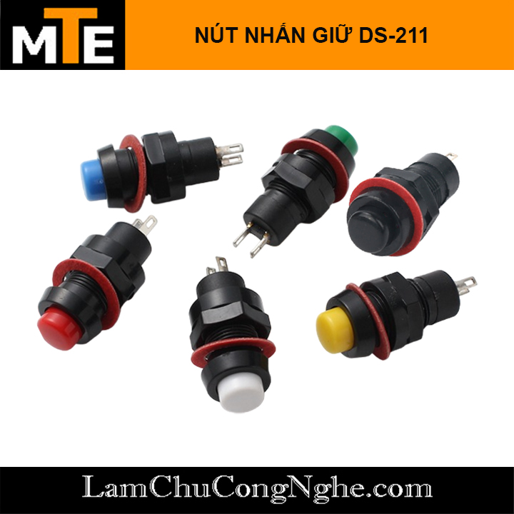 Nút nhấn giữ DS-211 10mm các màu