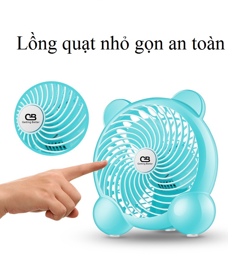 Quạt Mini Để Bàn Cực Mát Cổng Sạc USB GBF-01 - Chạy Cực Êm