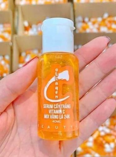 Serum cấy trắng vitamin C mix vàng lá 24k dùng để trộn kem tăng độ trắng gấp 10 lần