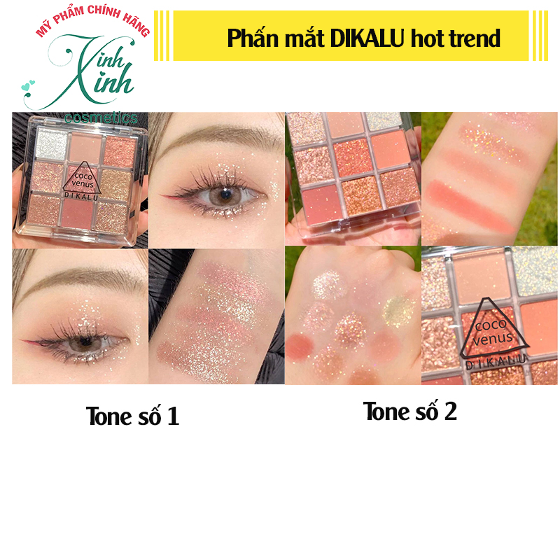 [Chính hãng] Phấn Mắt DIKALU COCO VENUS 9 Ô Màu Nhũ Siêu Hot