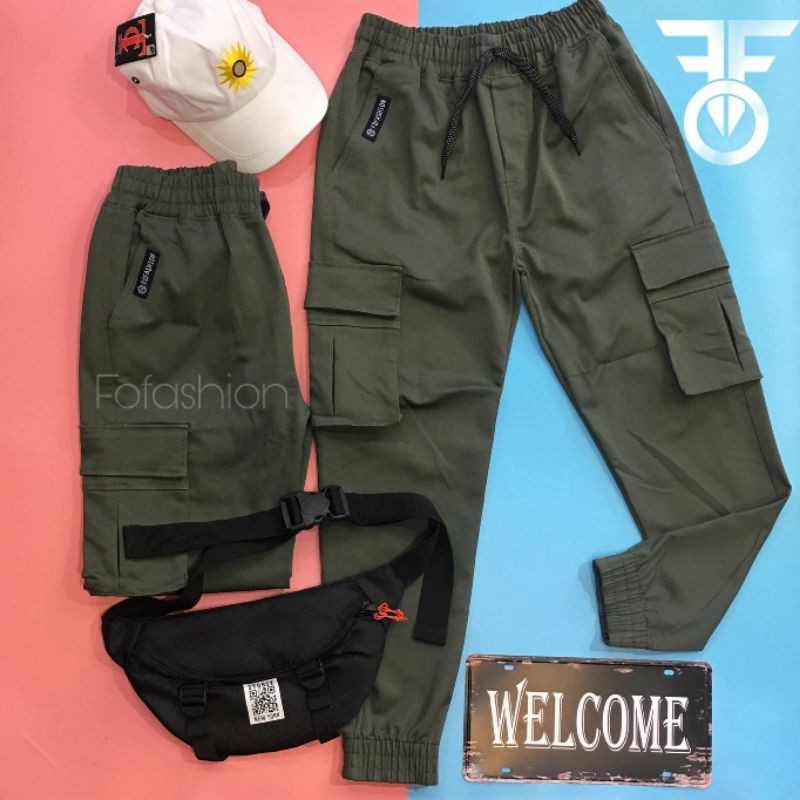 Quần Jogger Kaki Màu Xanh Rêu
