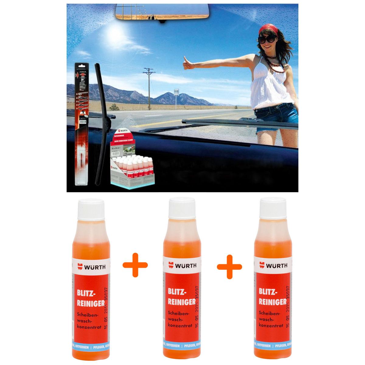 Combo 3 Chai Nước Rửa Kính Ô Tô Wurth Windscreen Cleaner 32ml