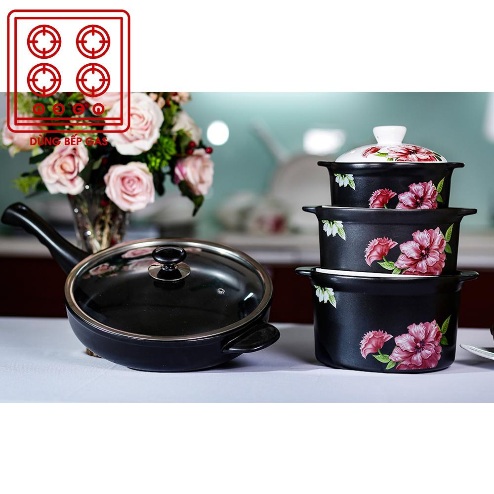 Bộ nồi chảo sứ ROYALCOOKS 4 món cỡ lớn (RC-CBM07)