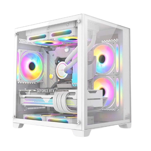 Vỏ Case Máy Tính cực đẹp bể cá mini ( No fan / Black / White / MATX / ITX/3 Fan)