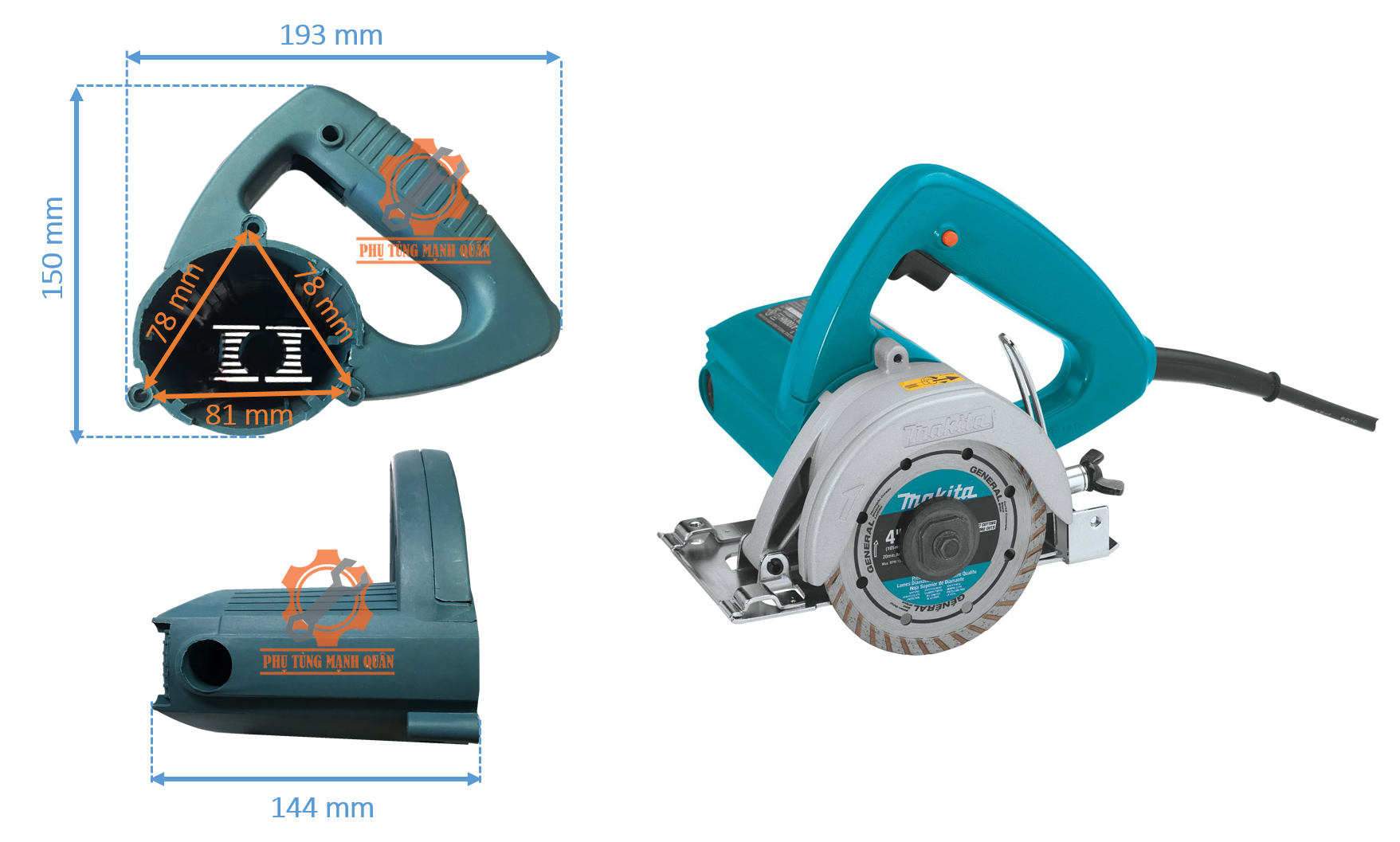 Vỏ máy cắt gạch makita 4100 4120