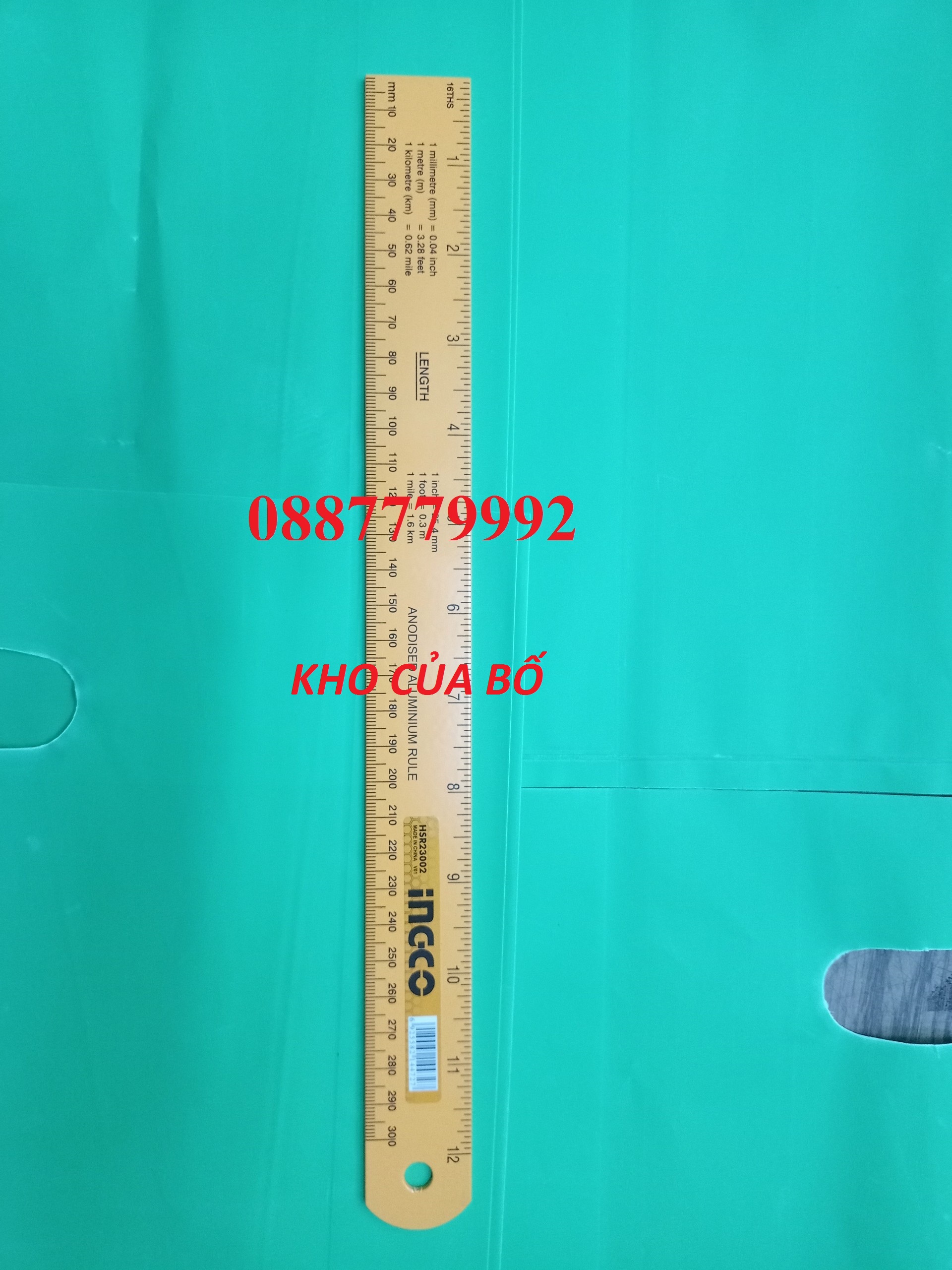 Thước nhôm 30cm ingco hsr23002