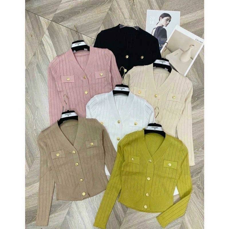 Áo khoác cardigan len 4 khuy dáng ôm