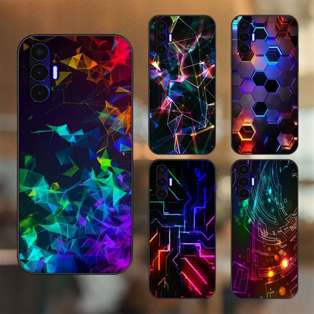 Ốp lưng Tecno Pop 5 viền đen in hình 3D Gaming Rực Rỡ
