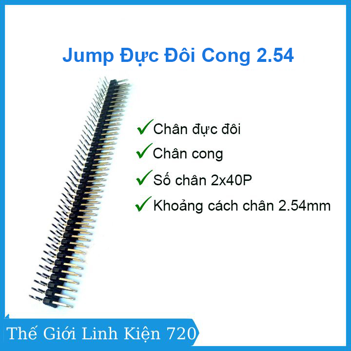 Jump đực đôi 2.54mm chân cong 2x40p