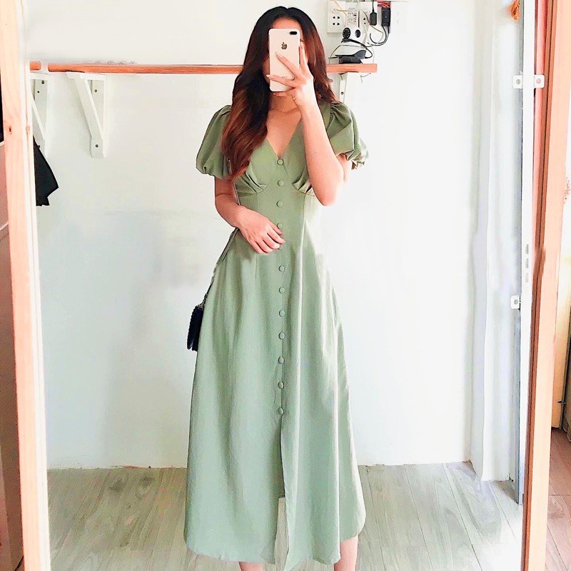ĐẦM NÚT BỌC NHÚN NGỰC (có ảnh thật) MS 90