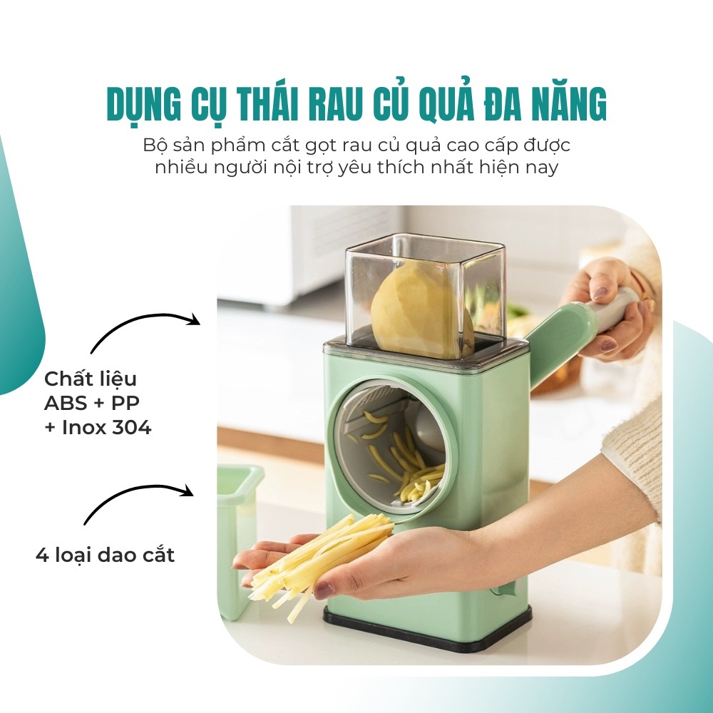 Bộ dụng cụ cắt gọt rau củ quả đa năng, dụng cụ bào sợi thái lát, máy nạo củ quả thành dạng sợi