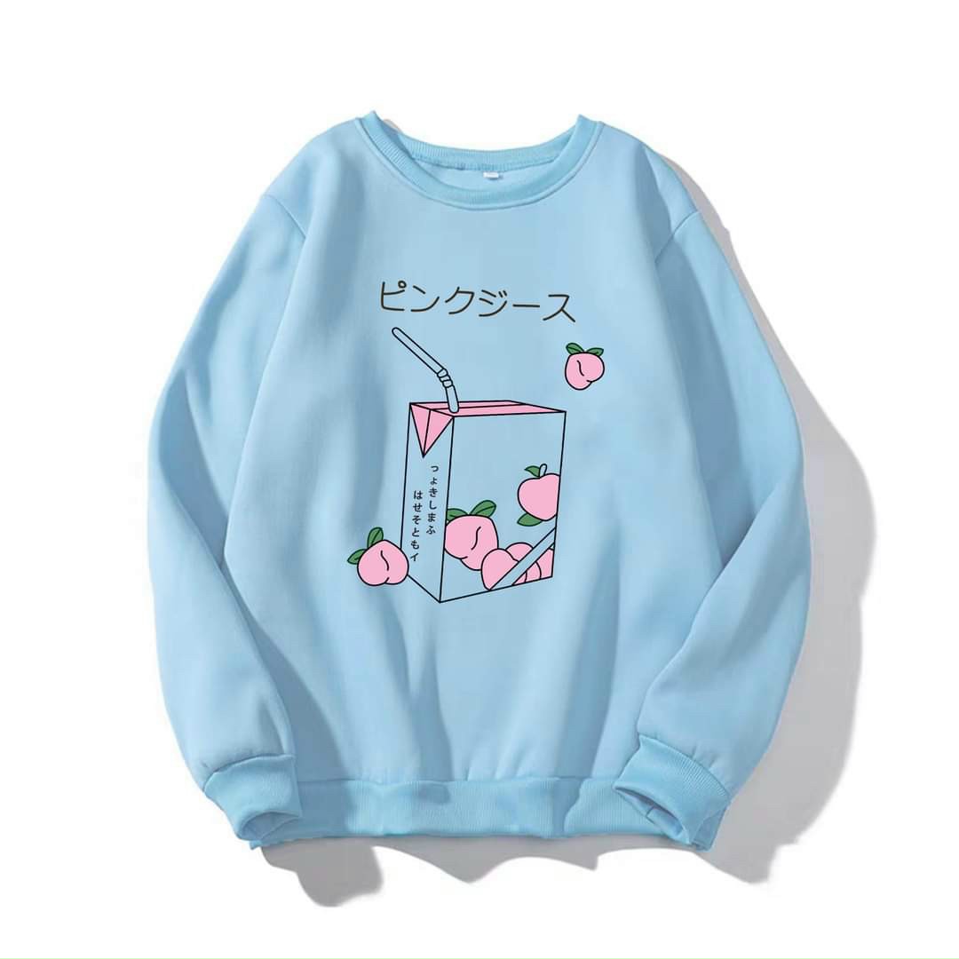 [HCM][MIỄN PHÍ VẬN CHUYỂN] Áo Khoác sweater nỉ nam nữ in hộp sữa dâu.