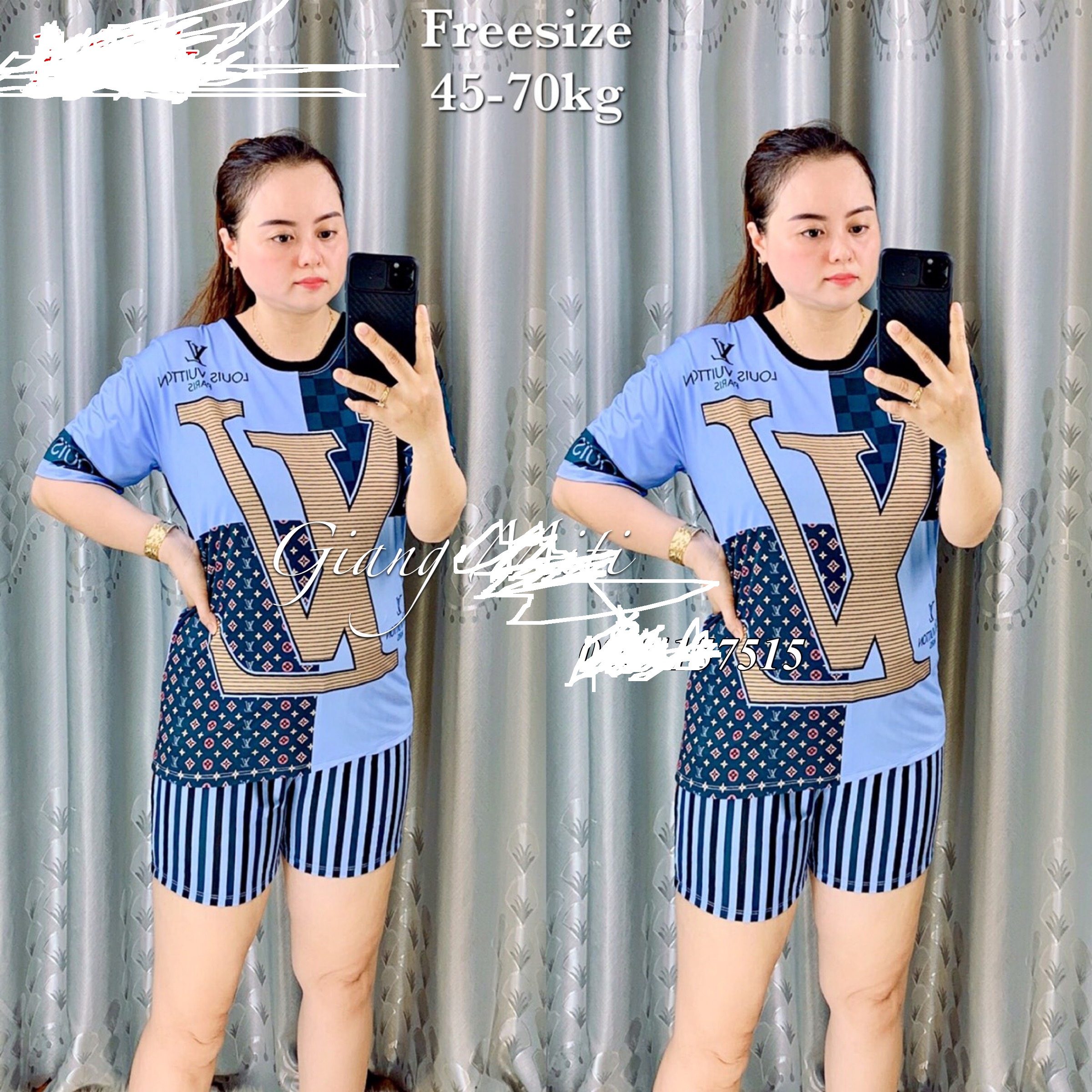 Đồ bộ lửng thun lạnh 3D hàng QC