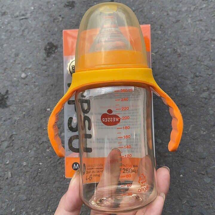 Bình Sữa Cổ Rộng Nhựa PPSU Chịu Được Nhiệt Độ Cao 180ML-260ML BPA REE Núm Ty Silicon Mềm